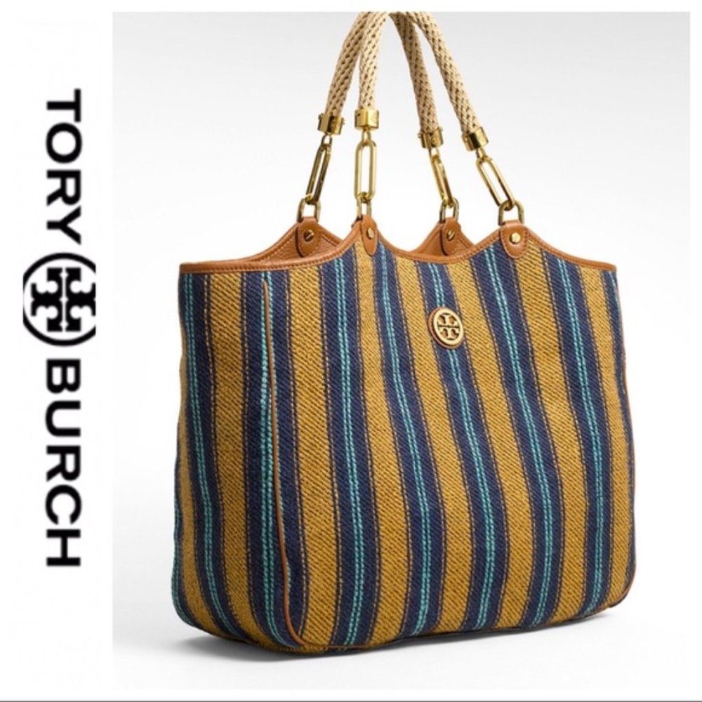 Tory Burch - Striped "Channing" Tote Purse